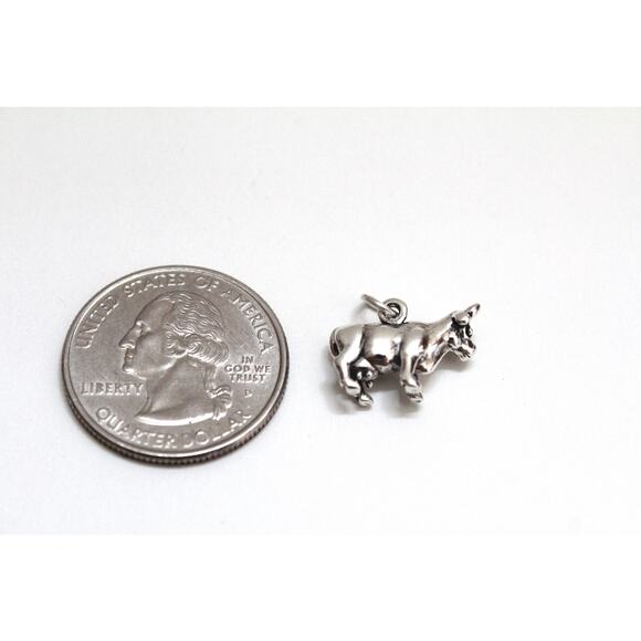 Sterling Silver Oxidized Cow Charm, Sterling Silver Cow Charm,  Cow Pendant - Picture 5 of 5